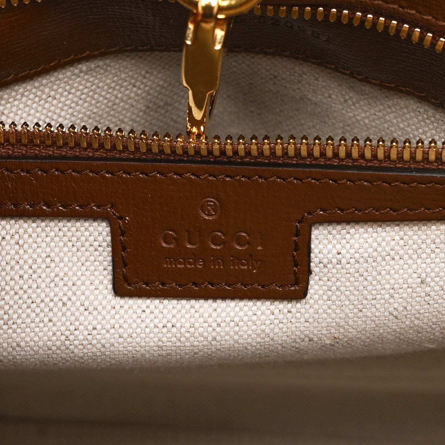 Gucci GG Supreme Monogram Azalea Calfskin Small Retro Interlocking G Tote Bag Beige Ebony Brown Sugar 6 of 10
