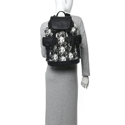 MCM Canvas Nappa Cubic Monogram Medium Brandenburg Backpack Black White 2 of 9