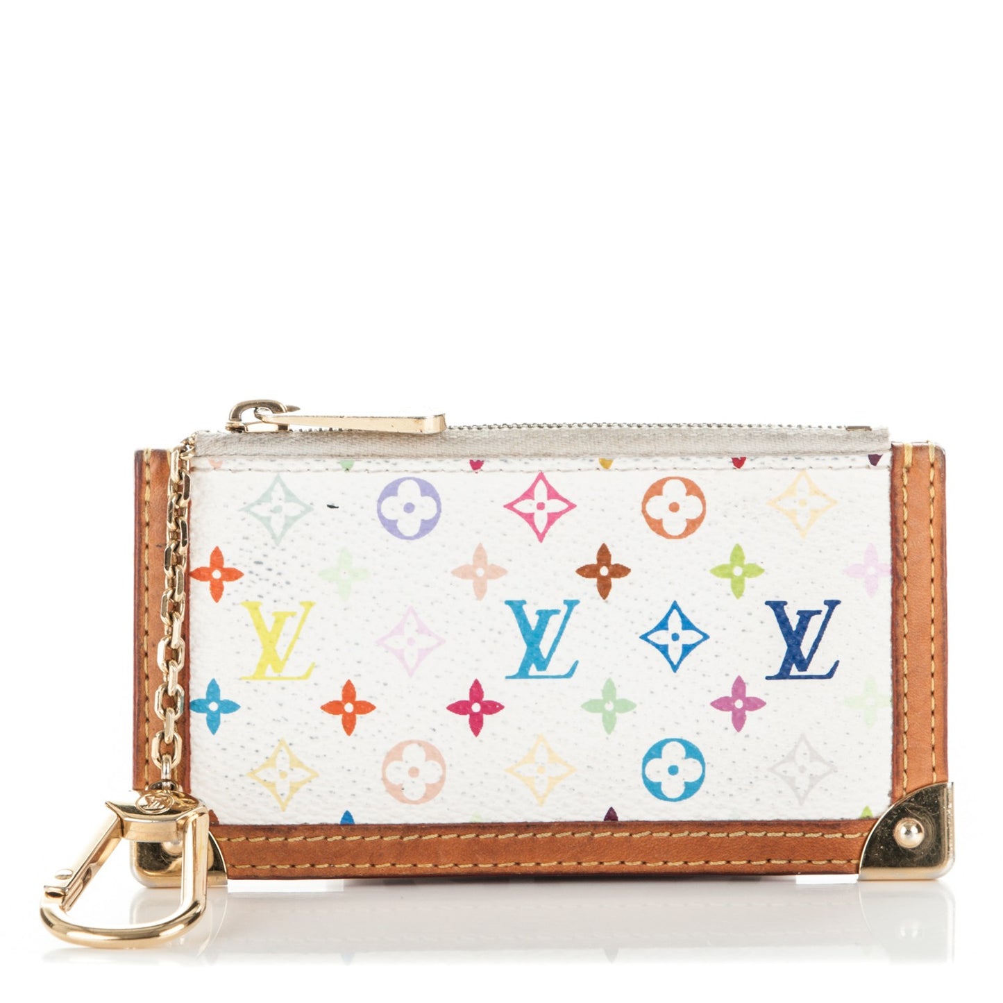 Monogram Multicolor Key Pouch White