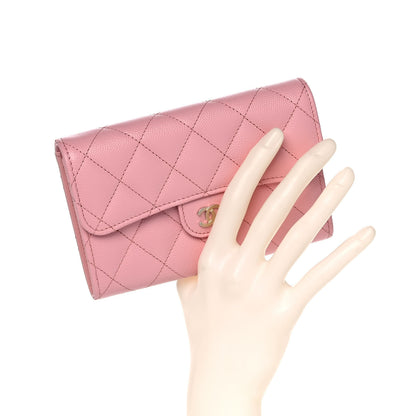 Chanel Caviar Quilted Medium Flap Wallet Pink 2 of 9