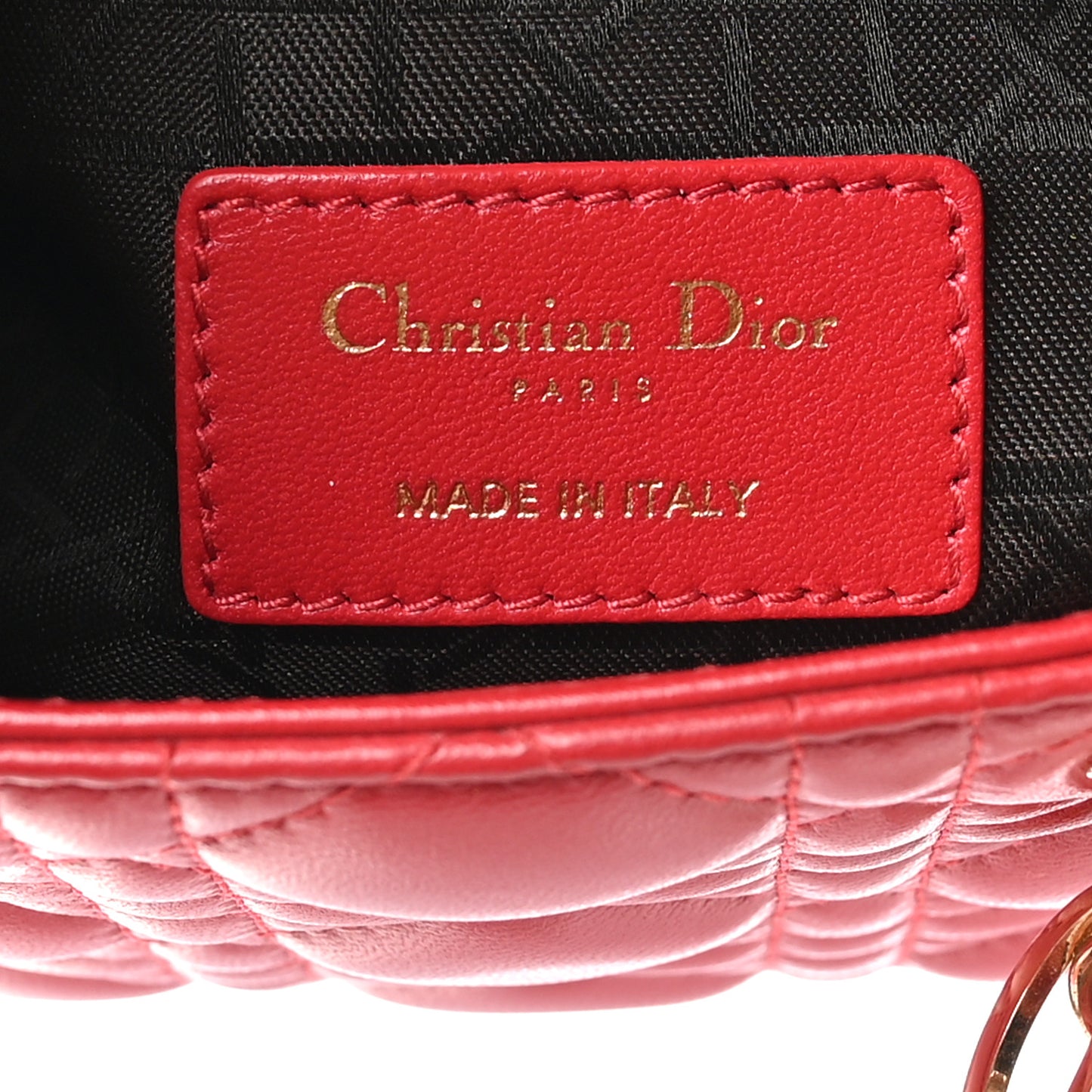 Lambskin Cannage Mini Lady Dior Red