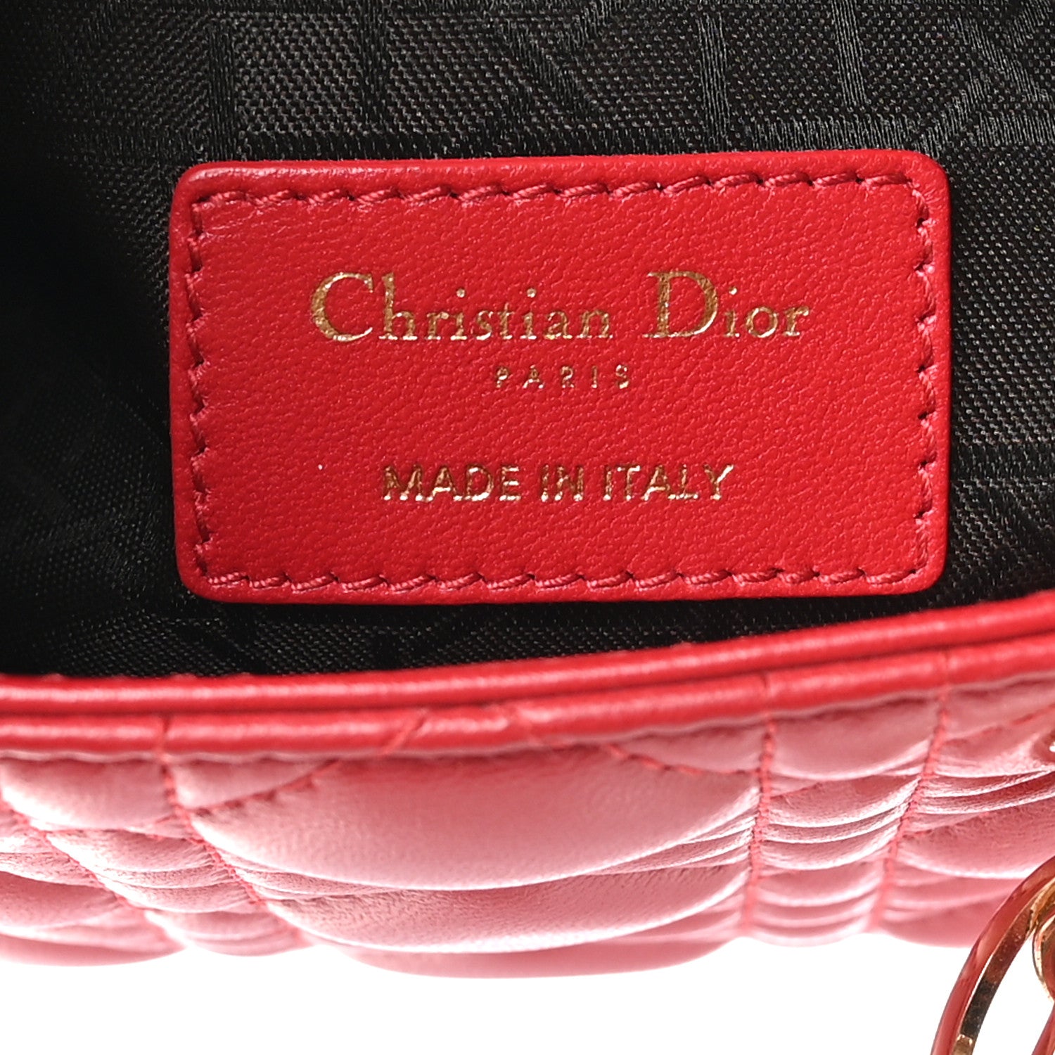Christian Dior Lambskin Cannage Mini Lady Dior Red 6 of 11