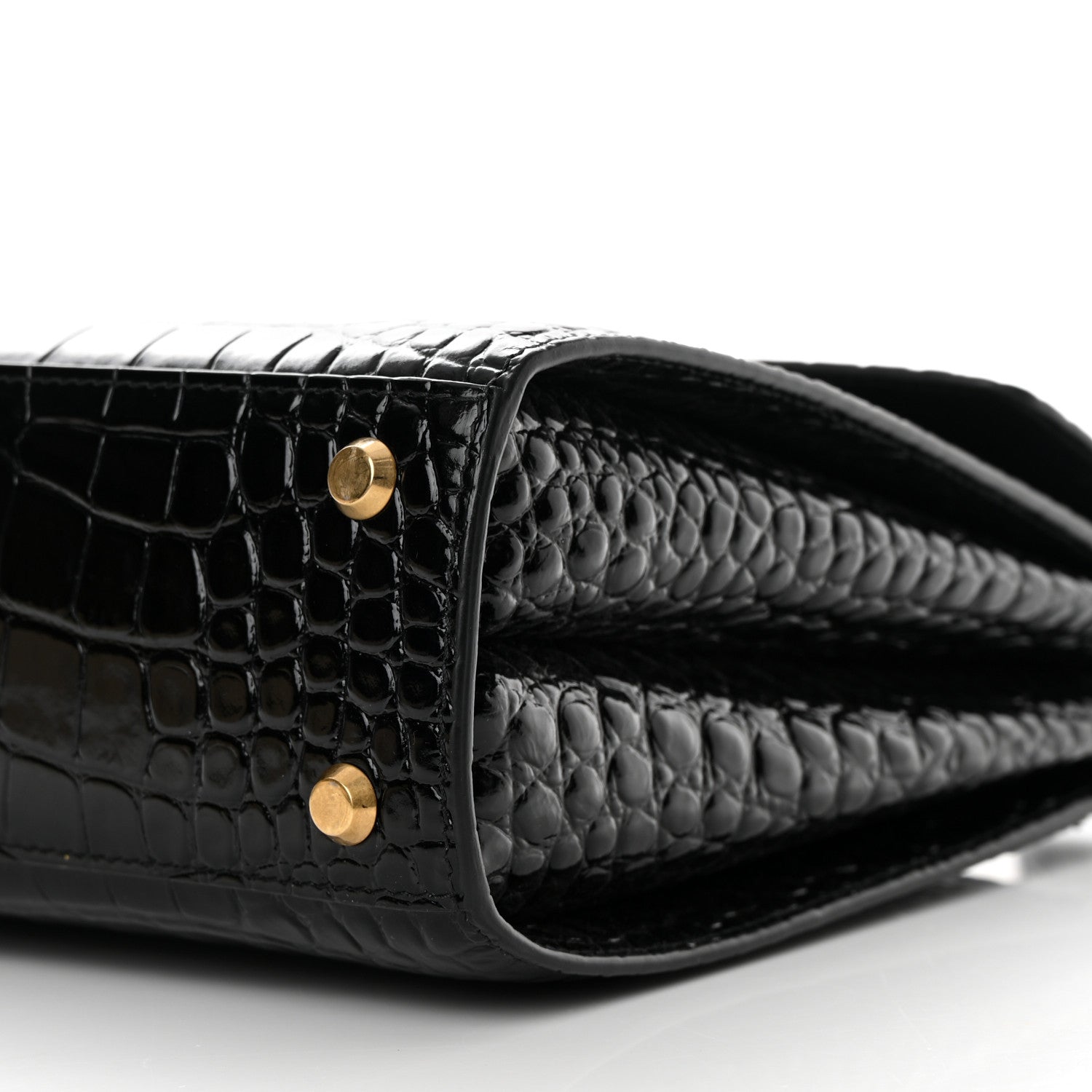 Balenciaga Shiny Calfskin Graffiti Logo Crocodile Embossed Medium Ghost Shoulder Bag Black White 10 of 13