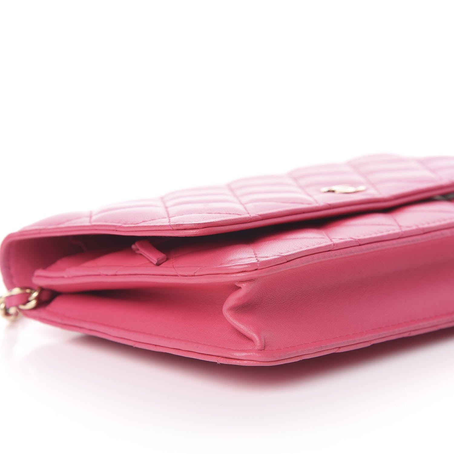 Chanel Lambskin Quilted Wallet On Chain WOC Pink 7 of 13