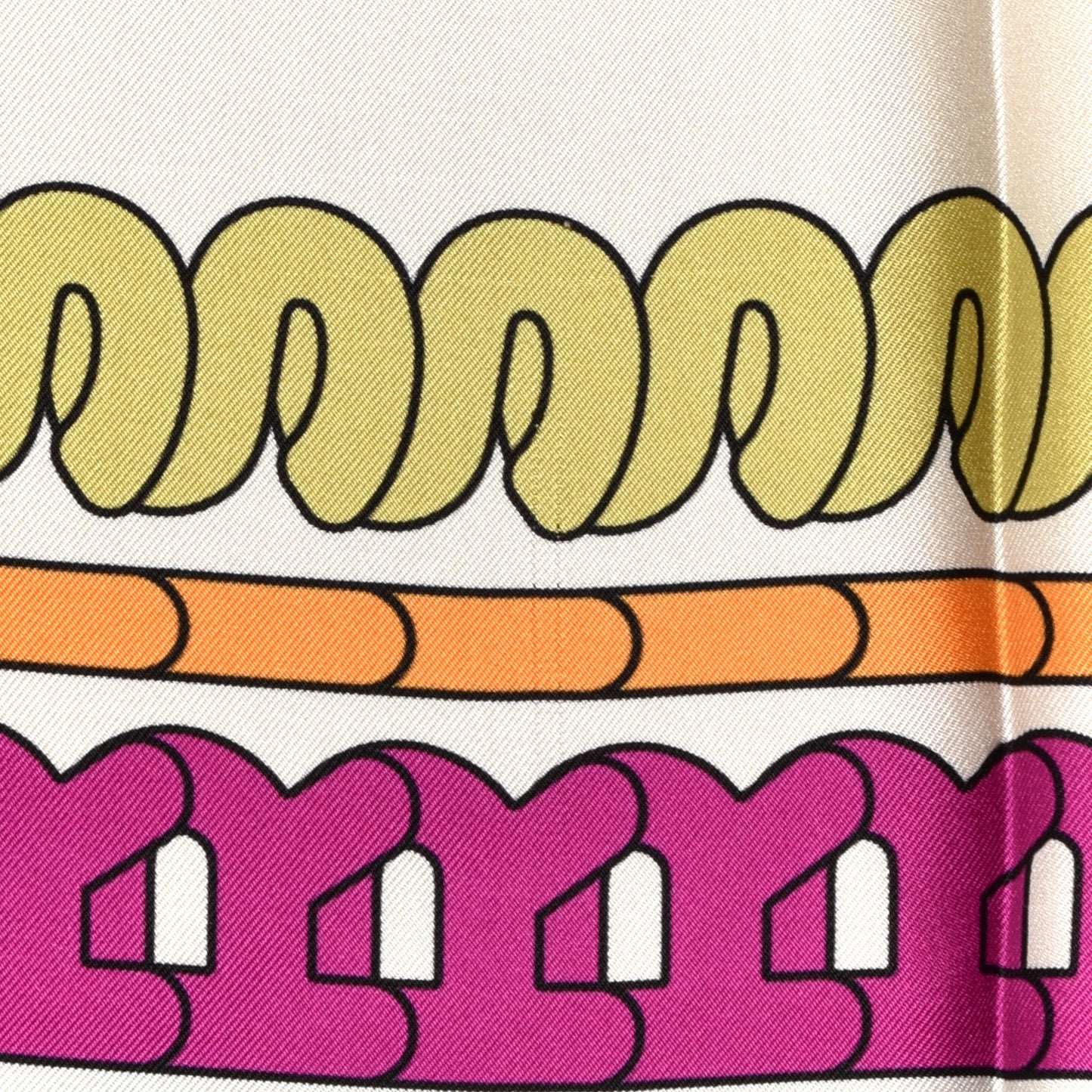 Silk Scarf Logo White Multicolor