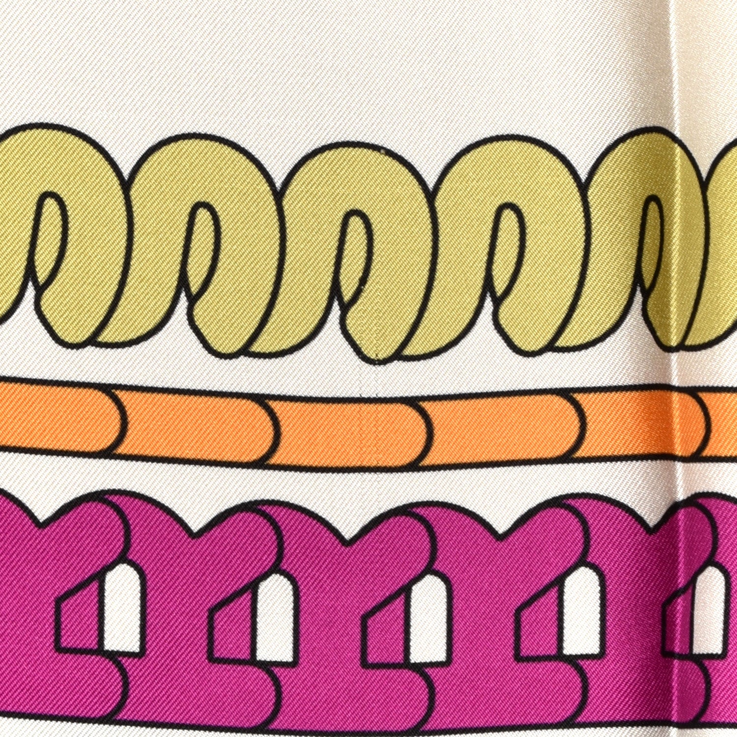 Chanel Silk Scarf Logo White Multicolor 5 of 5
