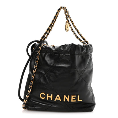 Chanel Shiny Calfskin Quilted Mini Chanel 22 Black 1 of 11