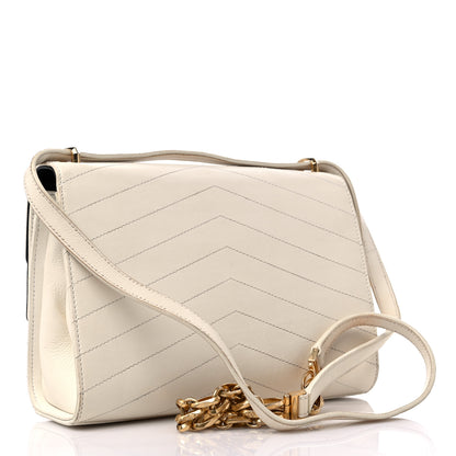 Chanel Calfskin Chevron Quilted Casual Trip Flap White 3 of 15