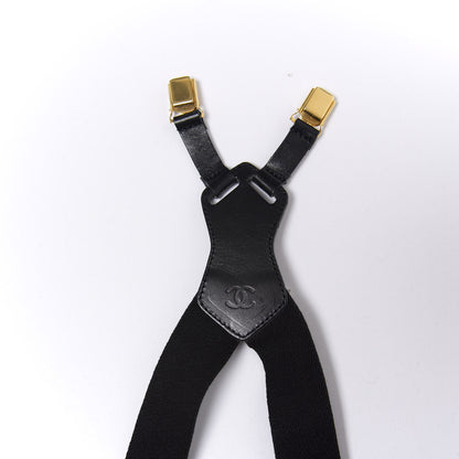 Chanel Logo Suspenders Black White 2 of 6