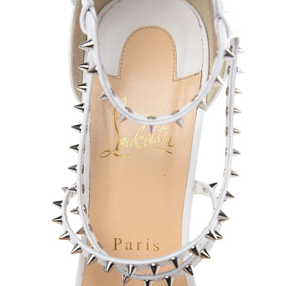Christian Louboutin Kid Choca Spikes 100 Sandals 40 Neige 7 of 12