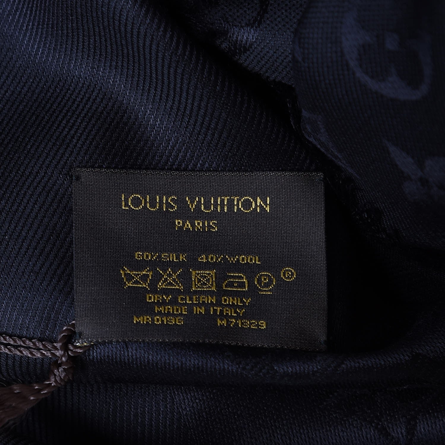 Louis Vuitton Silk Wool Monogram Shawl Black 4 of 4