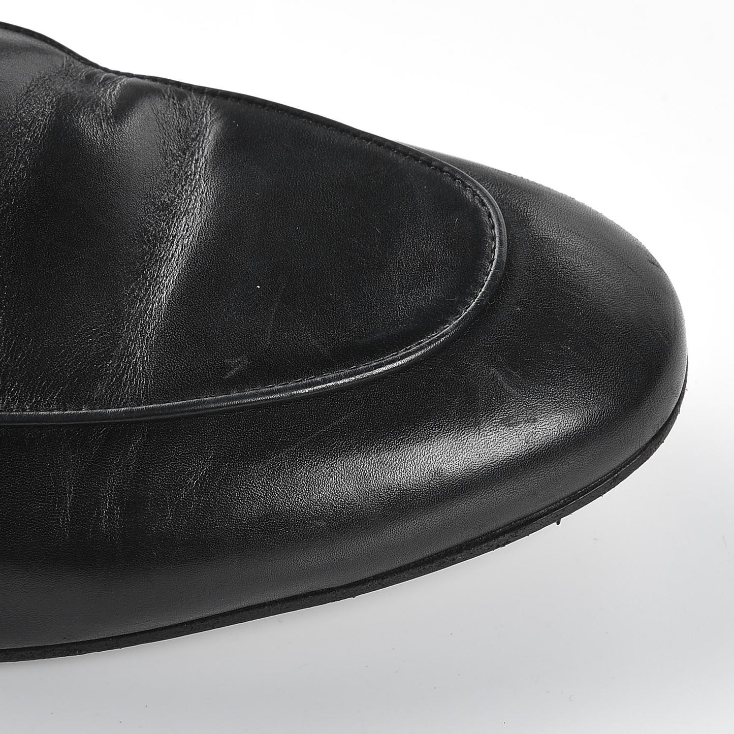 Calfskin Womens Princetown Slippers 38.5 Black