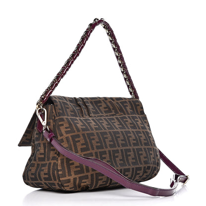 Fendi Zucca Patent Mia Shoulder Flap Tobacco Purple 4 of 11