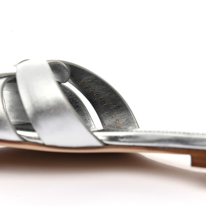 Saint Laurent Calfskin Tribute 05 Slide Sandals 35.5 Argent 8 of 8