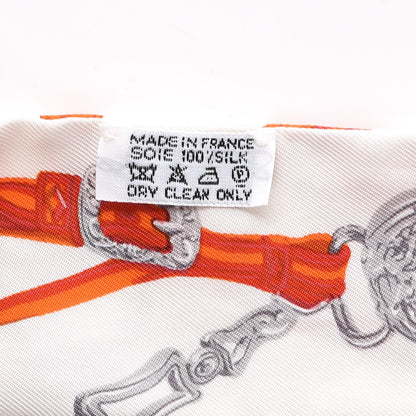 Hermes Silk Brides De Gala Twilly Blanc Orange Rouge 5 of 6