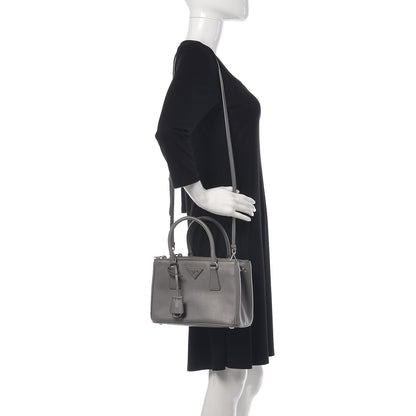 Prada Saffiano Mini Galleria Double Zip Tote Marmo 2 of 10