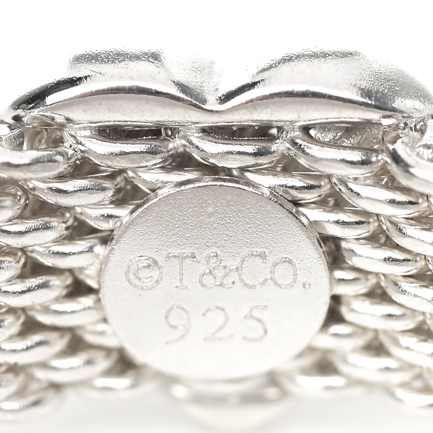 Tiffany Sterling Silver Somerset Mesh Heart Ring 54 6.75 4 of 4