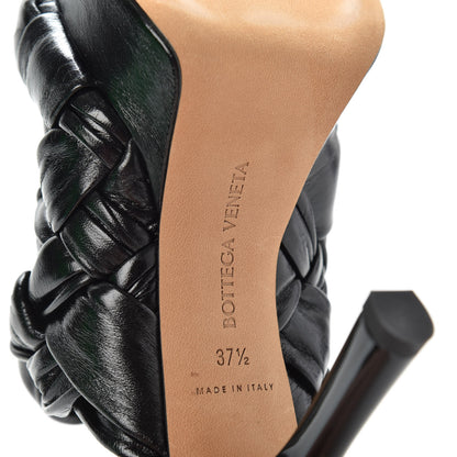 Bottega Veneta Shiny Nappa Intreccio The Board Platform Mule Sandals 37.5 Black 9 of 10