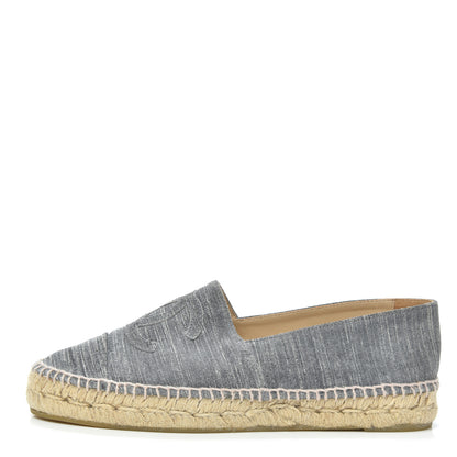 Chanel Striated Suede Espadrilles 39 Dark Grey 1 of 7