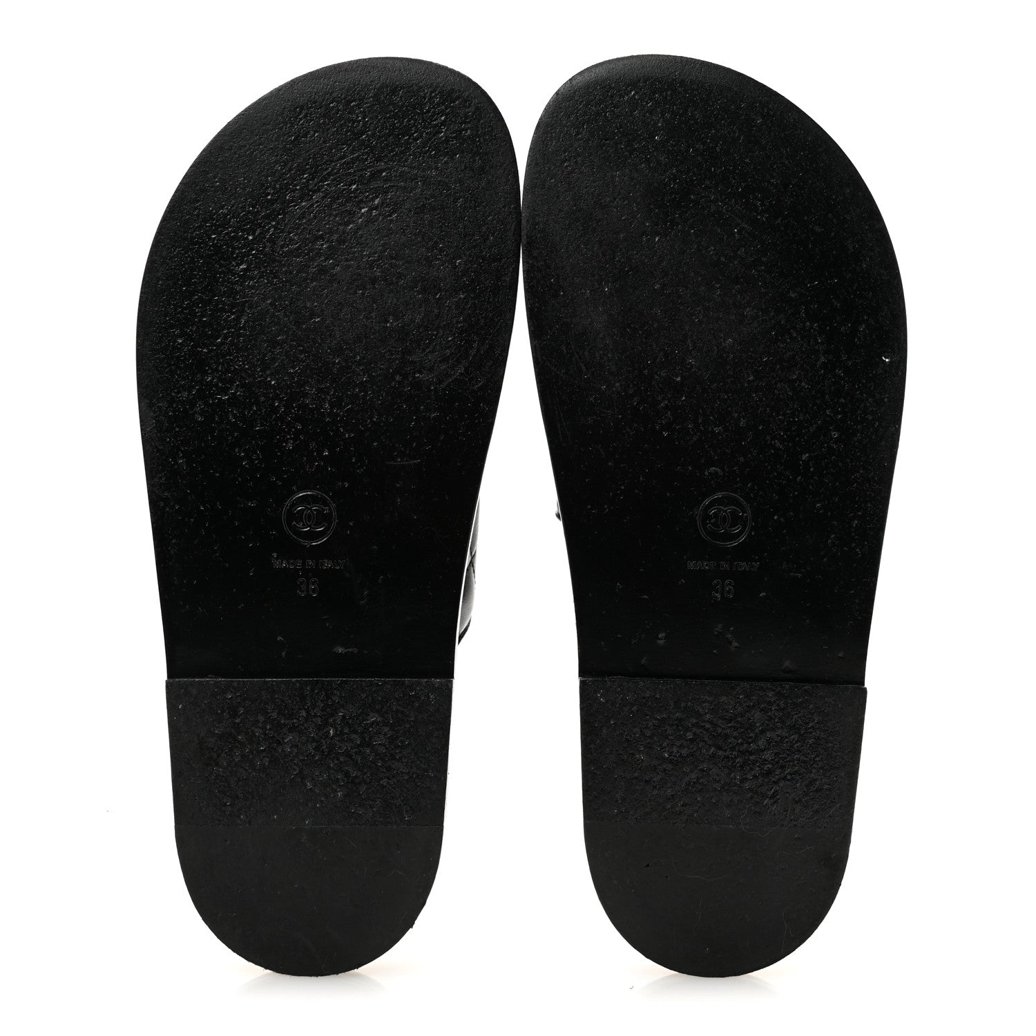Chanel Lambskin Quilted Velcro Dad Chain CC Slide Sandals 36 Black 6 of 10