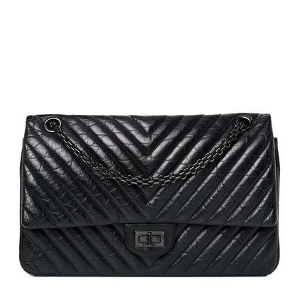 Chanel Aged Calfskin Chevron Quilted 2.55 Reissue 226 So Black 1 of 18