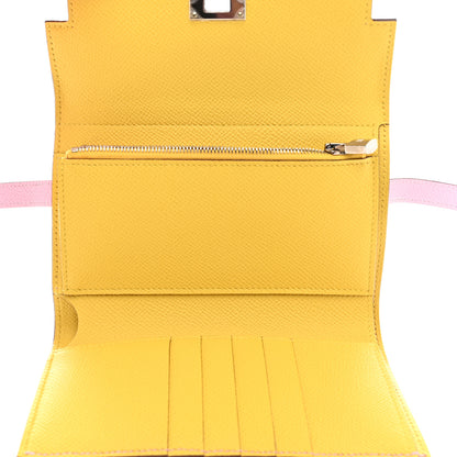 Hermes Epsom Medium Kelly Wallet Mauve Sylvestre Jaune De Naples 5 of 7
