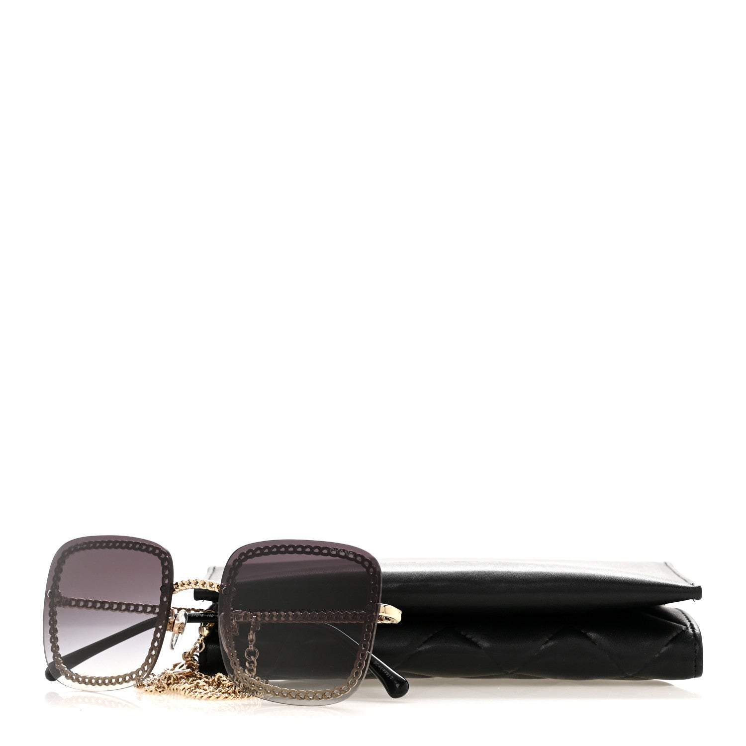 Chanel Metal Removable Chain Square Sunglasses 4244  Black 8 of 8