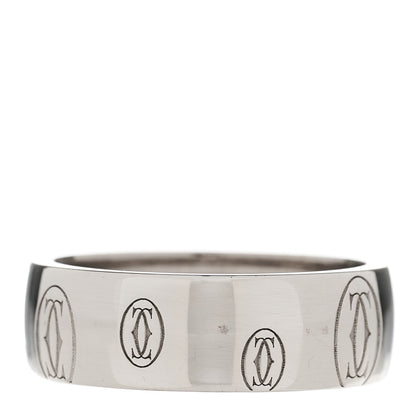 Cartier 18K White Gold 8mm Happy Birthday Band Ring 65 11.25 3 of 6