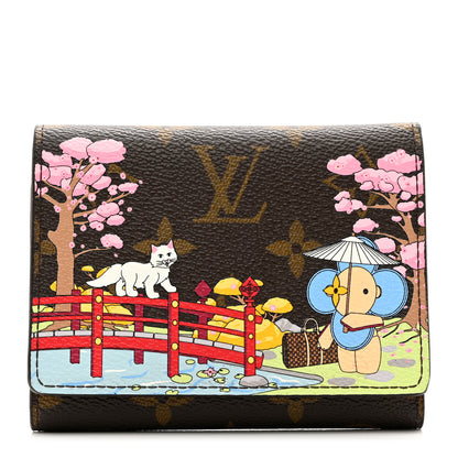 Louis Vuitton Monogram 2021 Christmas Animation Japanese Garden Victorine Wallet Wisteria Pink 1 of 6