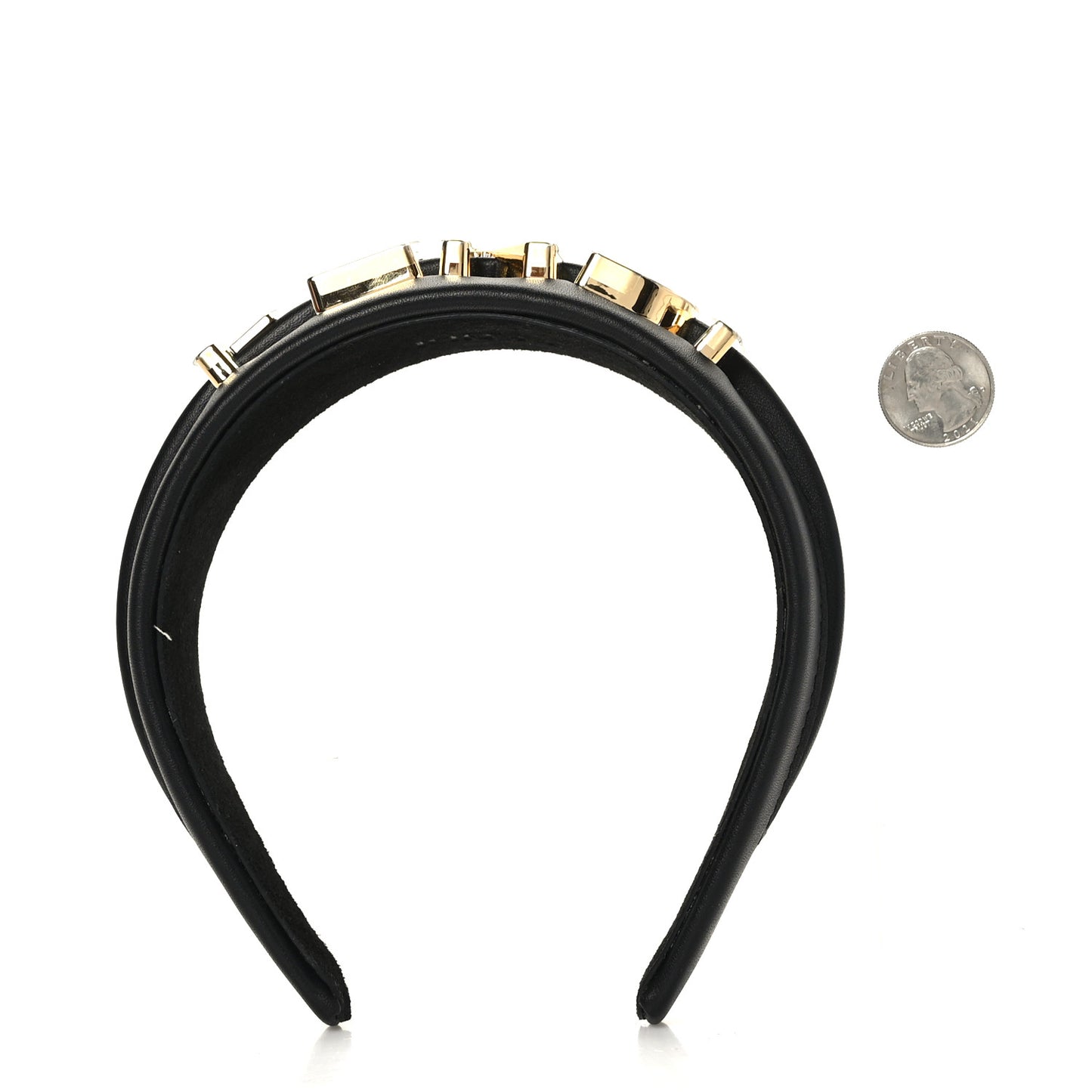 Lambskin Fendigraphy Headband Black