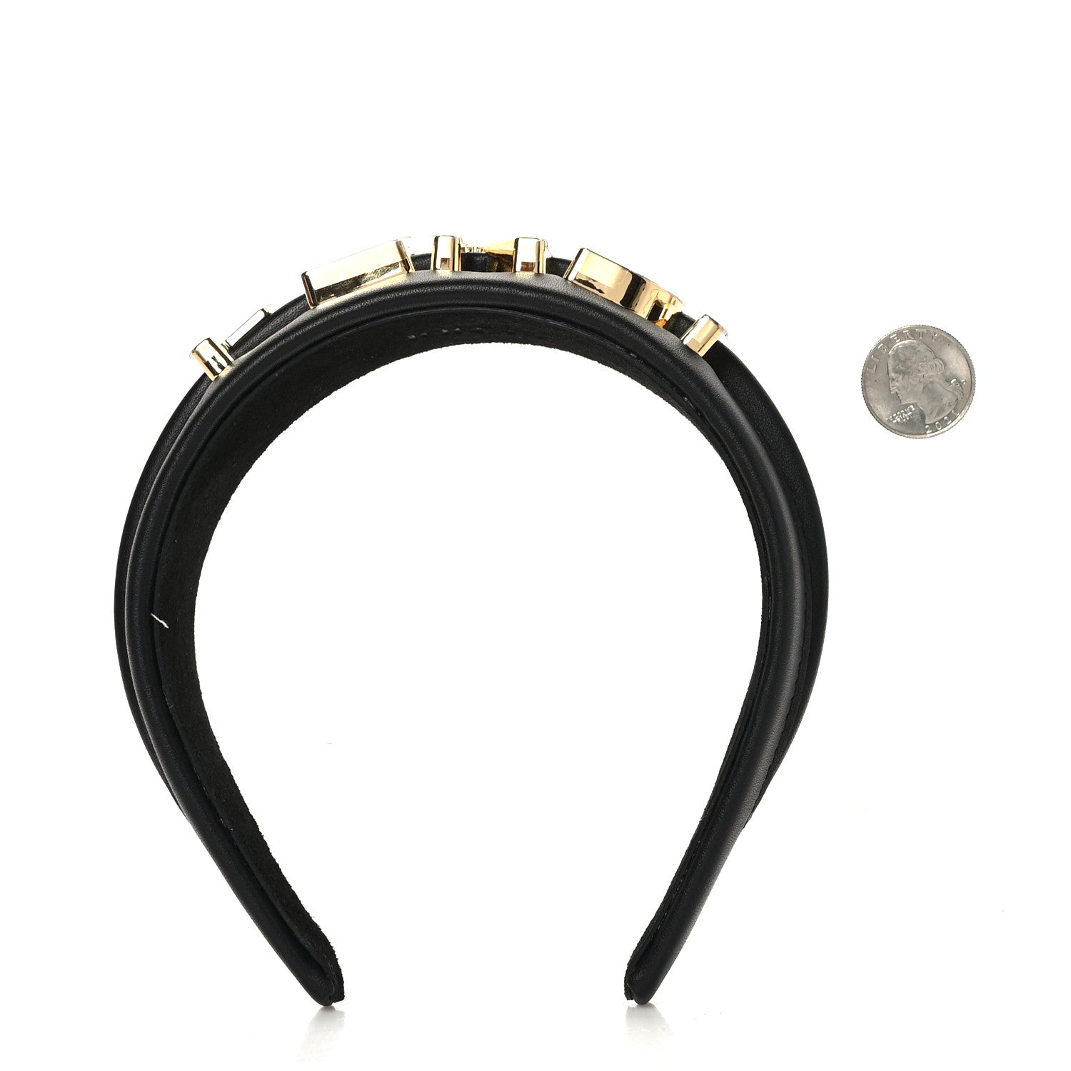 Fendi Lambskin Fendigraphy Headband Black 2 of 4