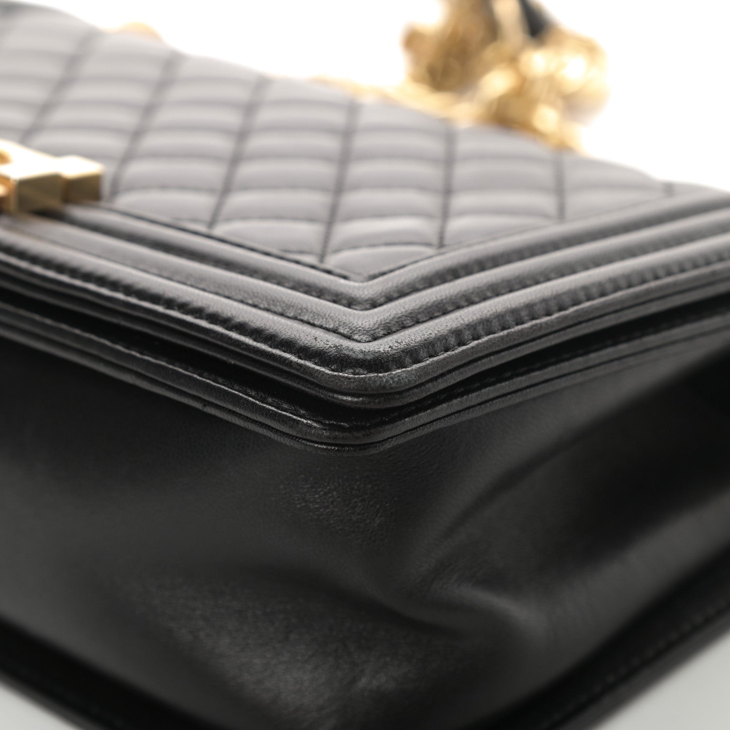Chanel Lambskin Quilted Medium Boy Flap Black 10 of 17