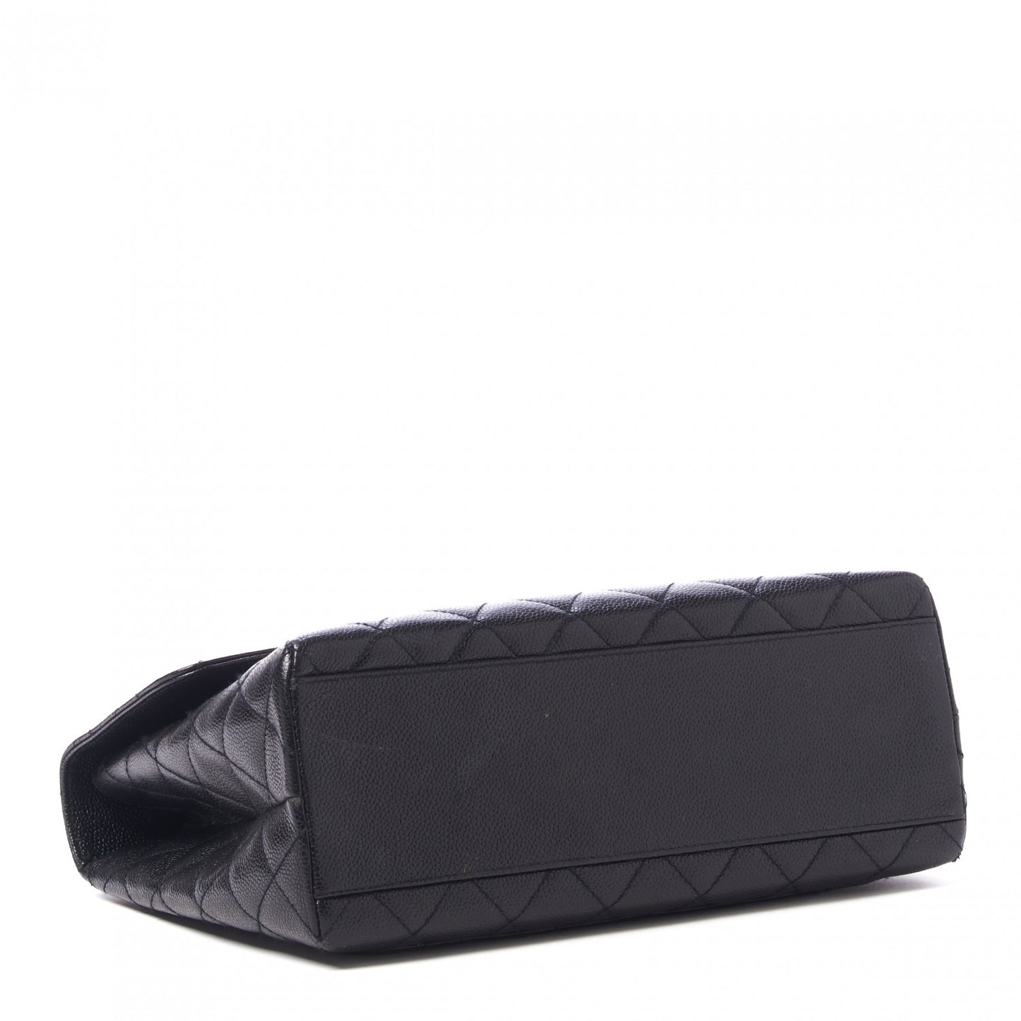 Caviar Quilted Jumbo Kelly Flap Black