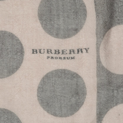 Burberry Prorsum Cashmere Silk Polka Dot Fringe Scarf Grey 4 of 4