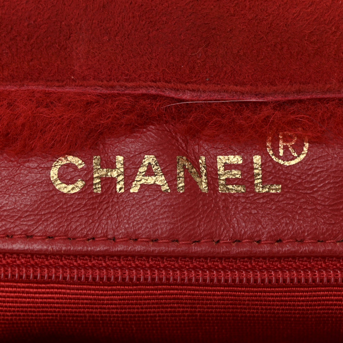 Suede Shearling Fur Handbag Red