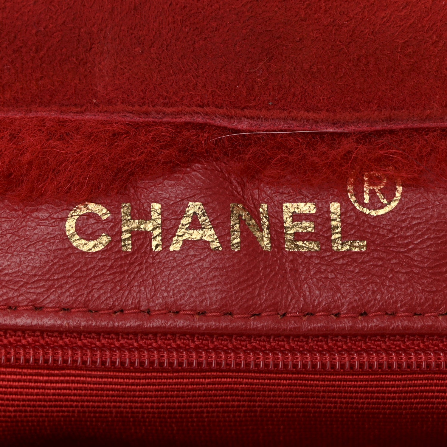 Chanel Suede Shearling Fur Handbag Red 6 of 14