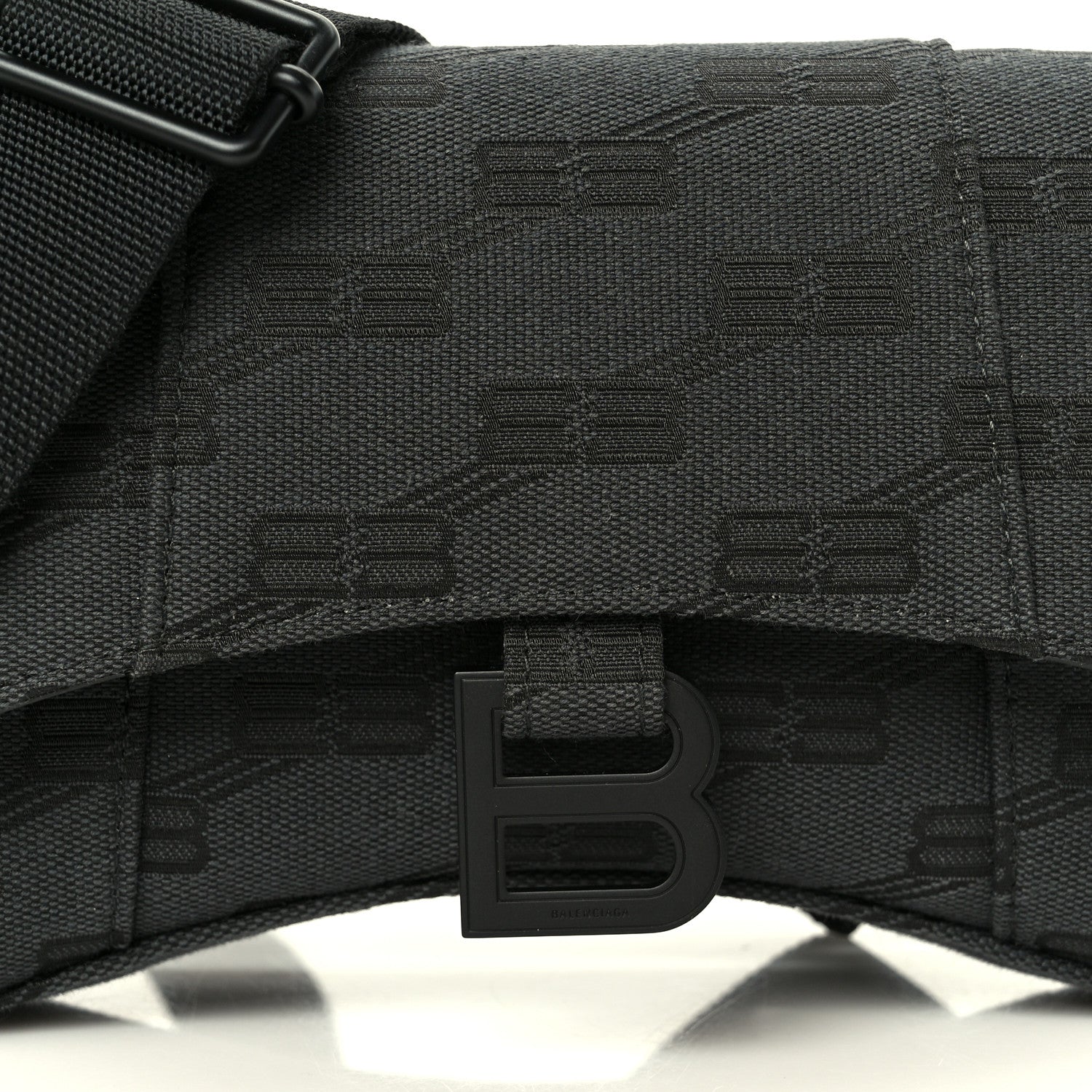 Balenciaga BB Jacquard Monogram XSS Downtown Shoulder Bag Black