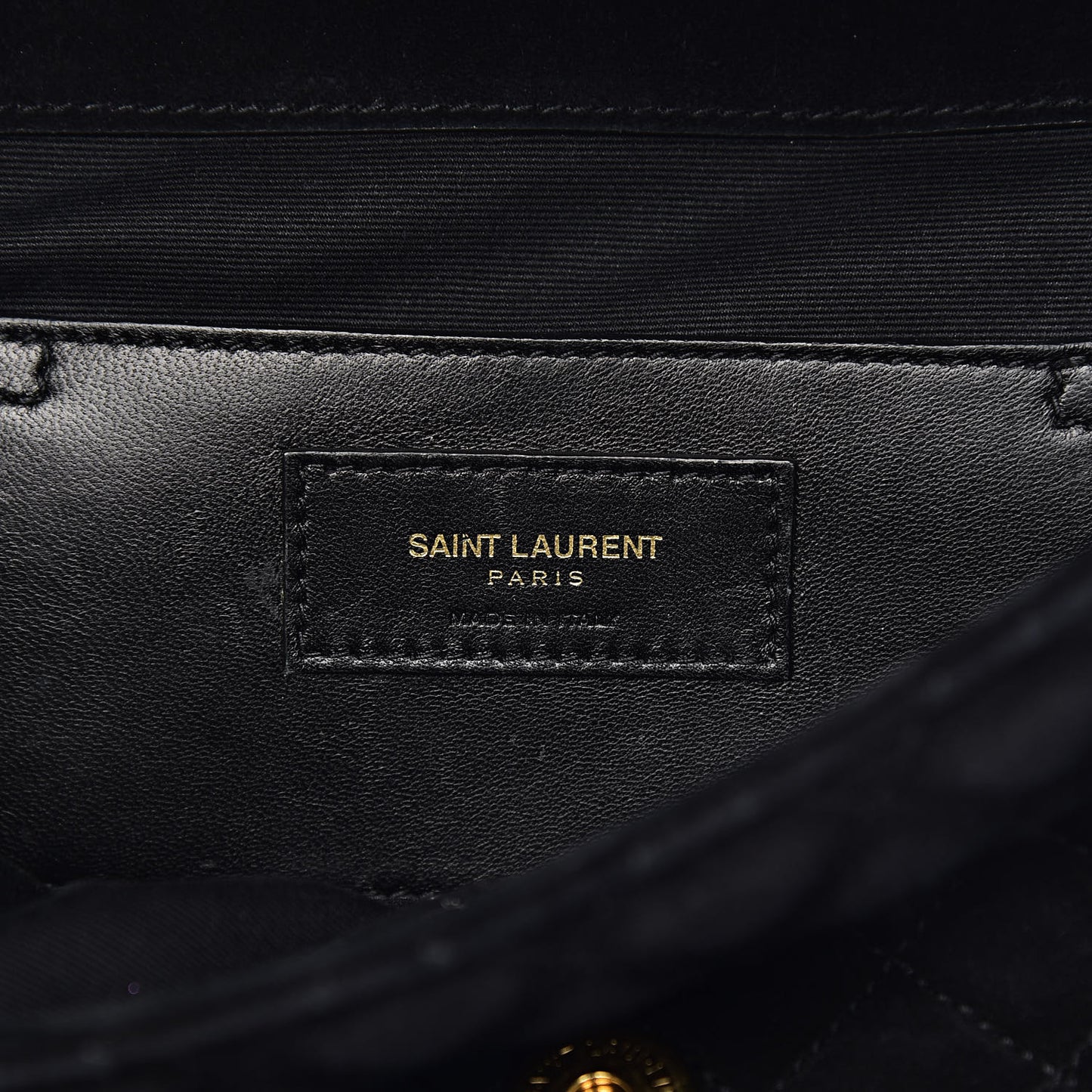 Suede Tri-Quilt Monogram Medium College Bag Black