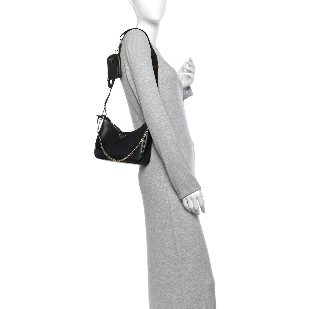 Saffiano Lux Re-Edition 2005 Shoulder Bag Black