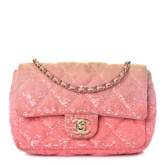 Sequin Quilted Ombre Mini Flap Multicolor