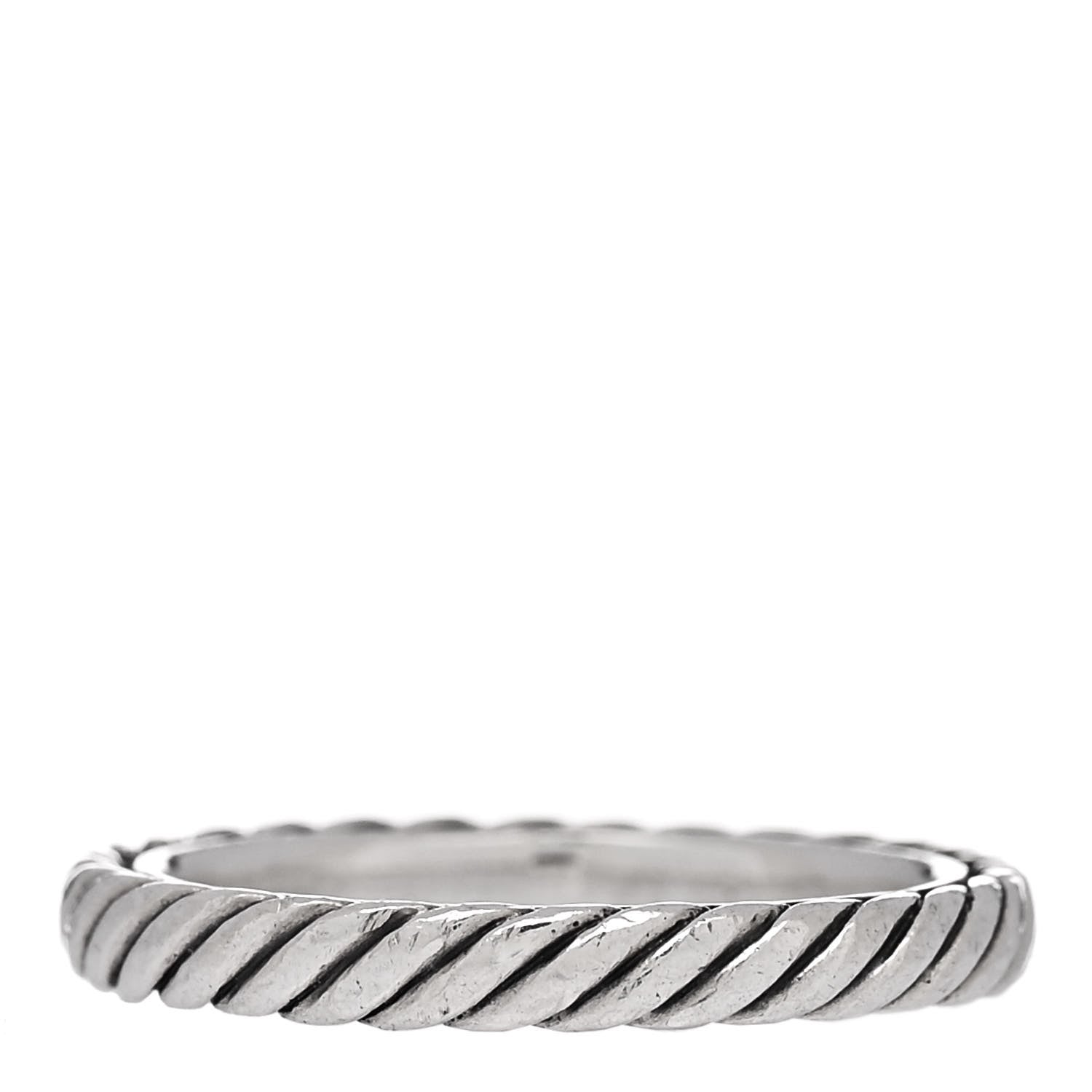 David Yurman Sterling Silver Cable Classics Band Ring 52 6 3 of 4