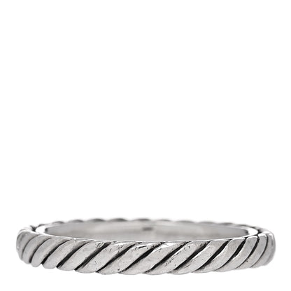 David Yurman Sterling Silver Cable Classics Band Ring 52 6 3 of 4