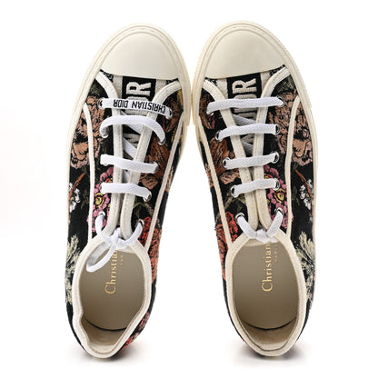 Christian Dior Canvas Jardin Botanique Embroidered Womens Walk'N'Dior Low Top Sneakers 37.5 Black Multicolor 2 of 9