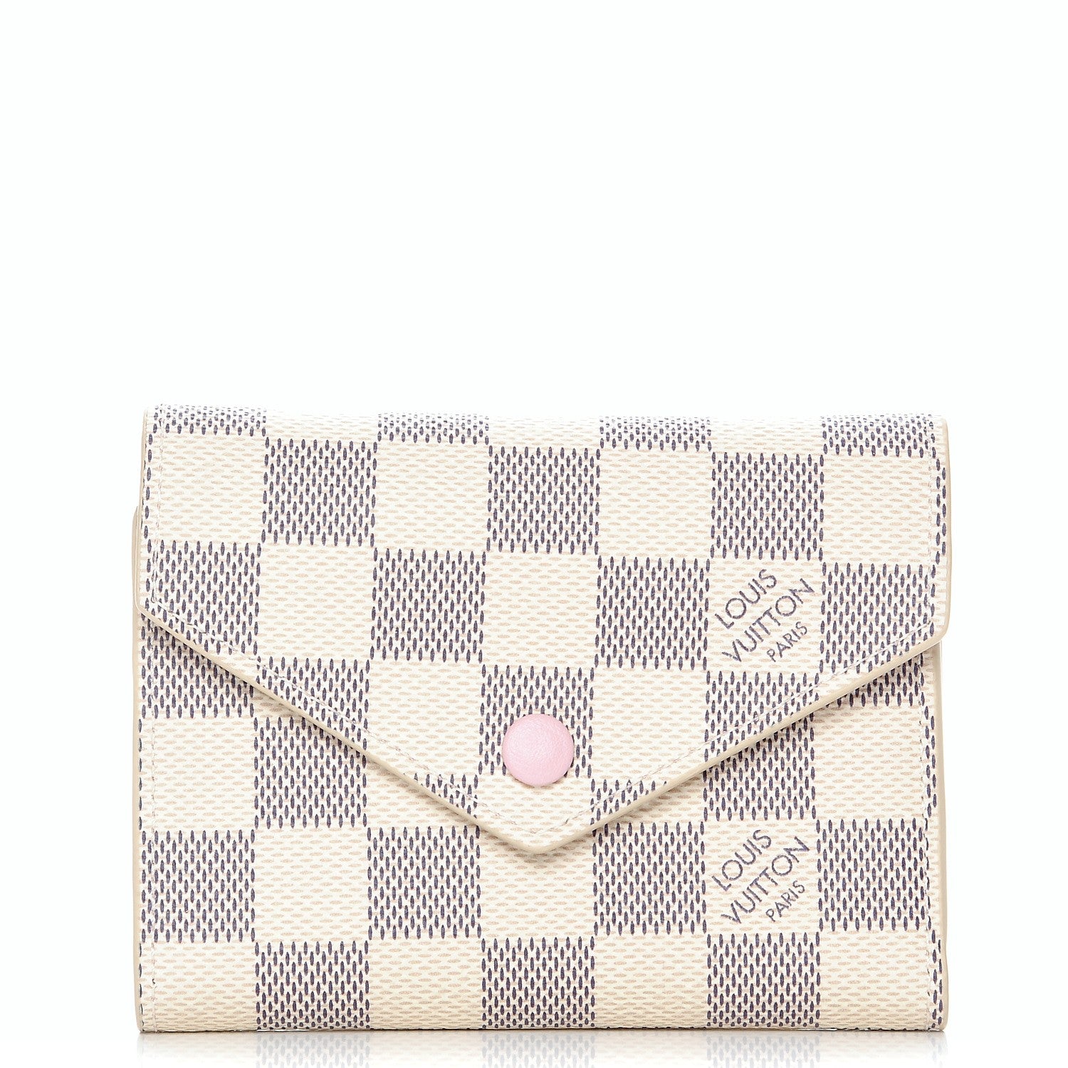 Louis Vuitton Damier Azur Victorine Wallet Rose Ballerine 1 of 8