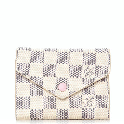 Louis Vuitton Damier Azur Victorine Wallet Rose Ballerine 1 of 8