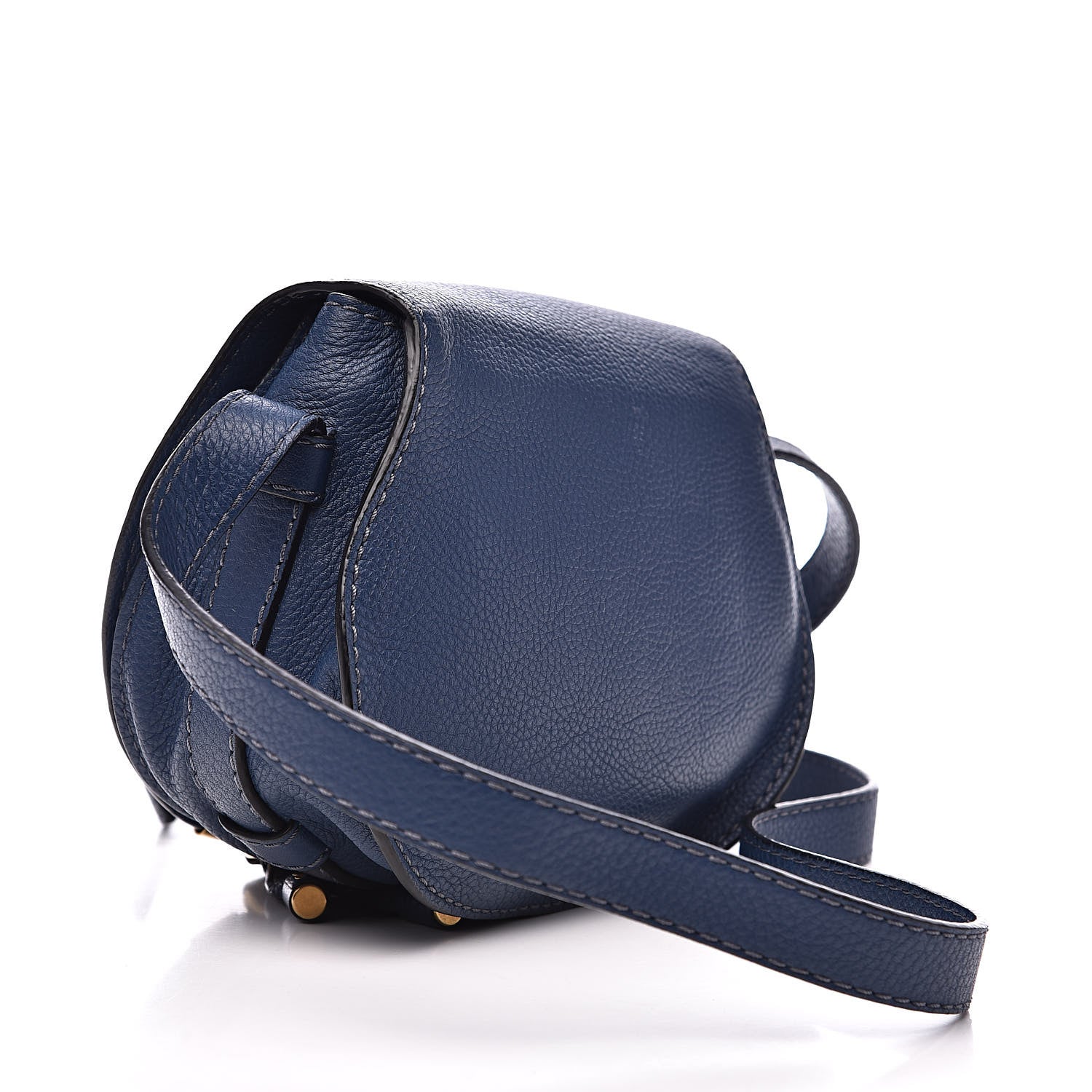 Chloe Calfskin Mini Marcie Round Crossbody Bag Royal Navy 3 of 12