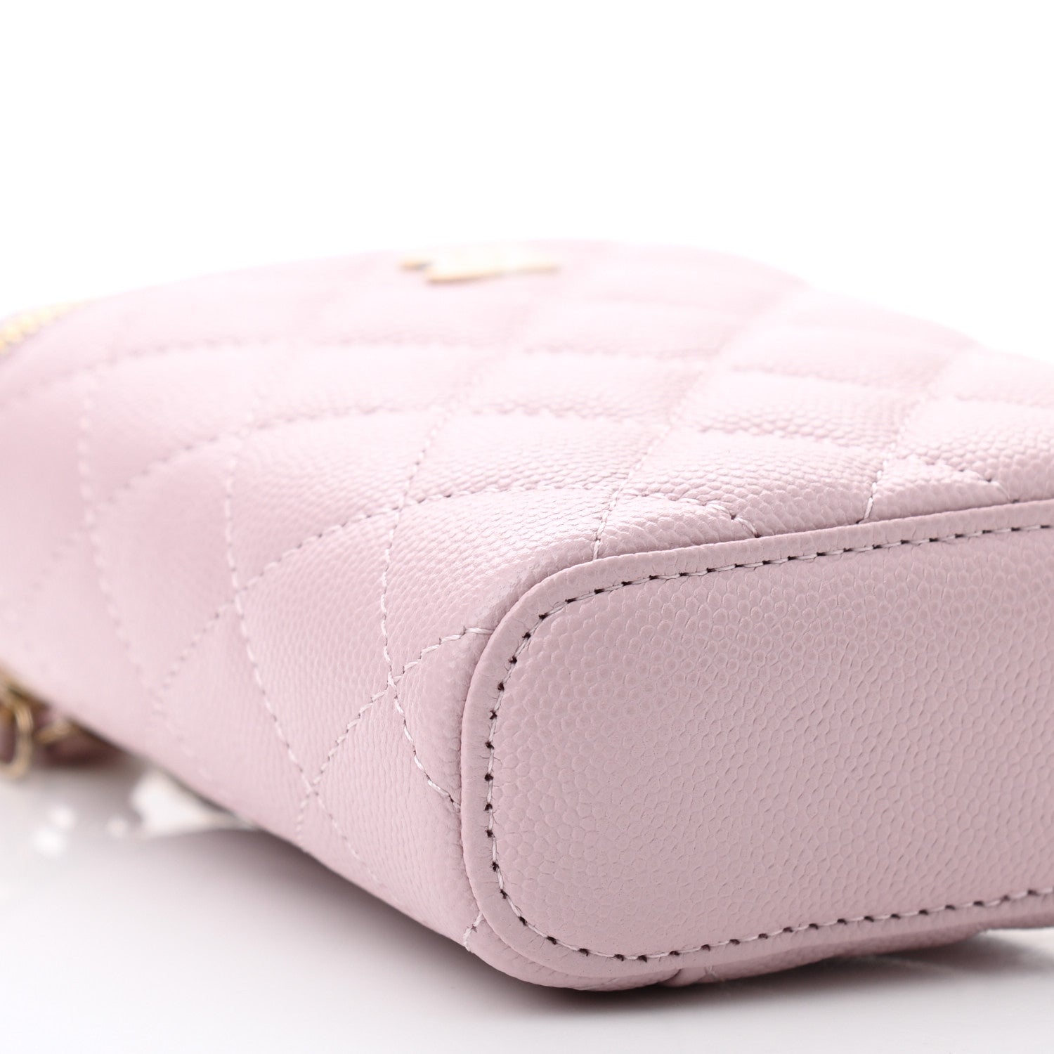 Chanel Caviar Quilted Small Vertical Coco Beauty Vanity Case With Chain Light Pink 9 of 12