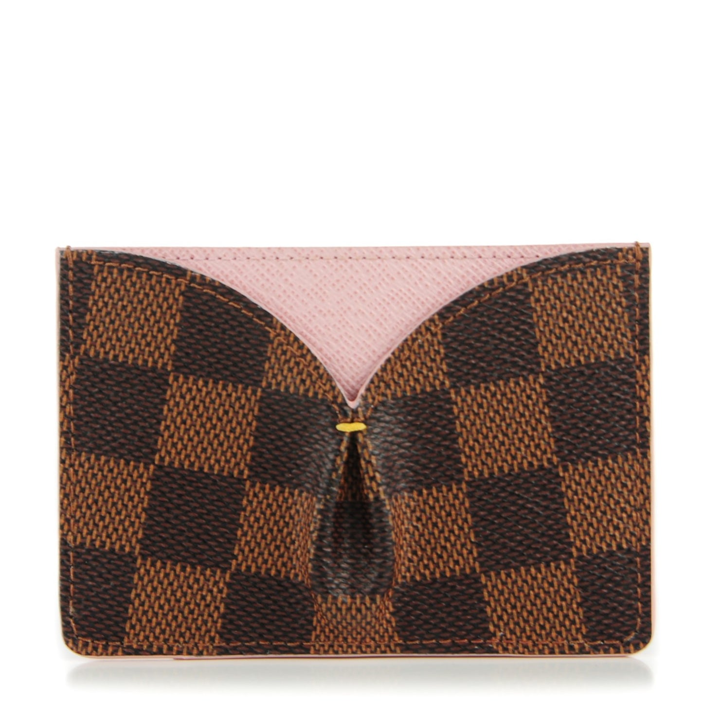 Damier Ebene Caissa Card Holder Rose Ballerine