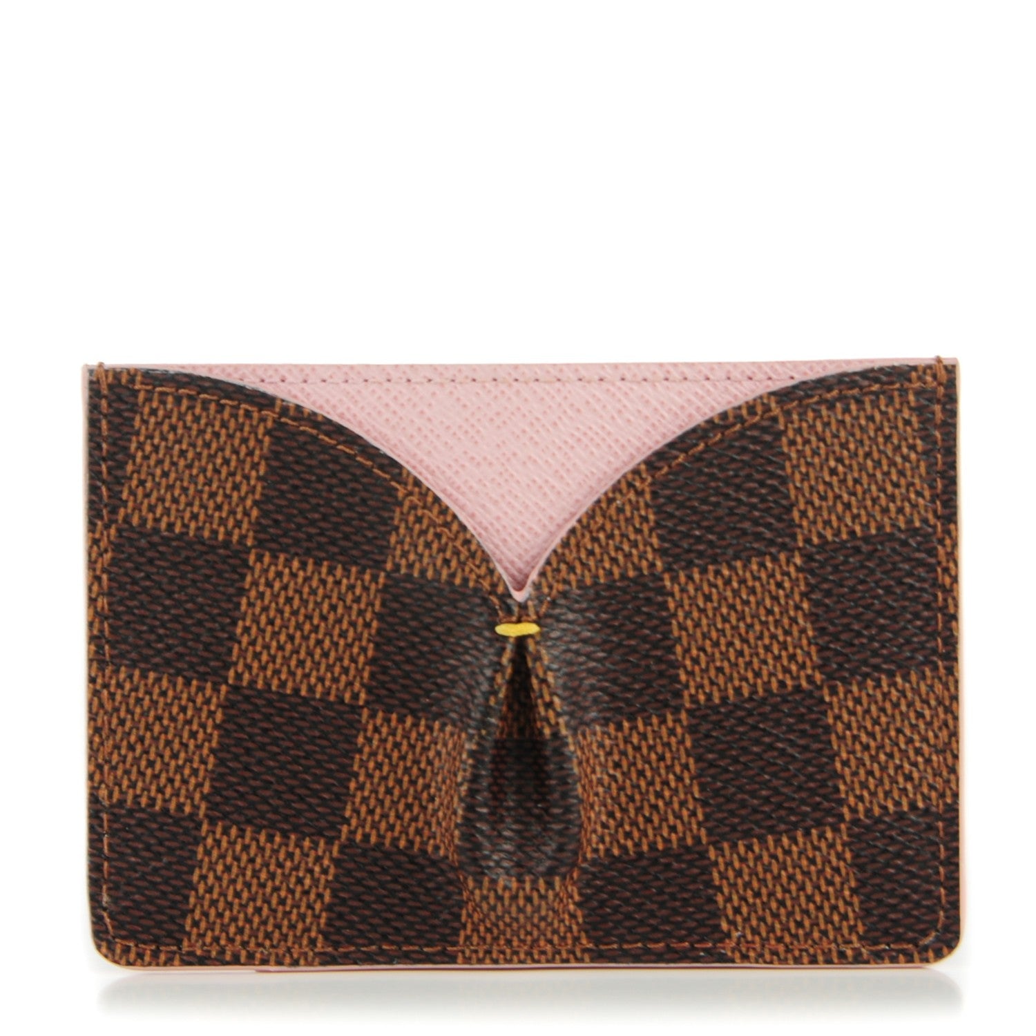 Louis Vuitton Damier Ebene Caissa Card Holder Rose Ballerine 1 of 7