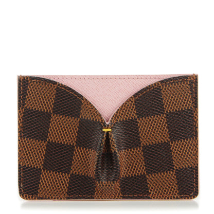 Louis Vuitton Damier Ebene Caissa Card Holder Rose Ballerine 1 of 7